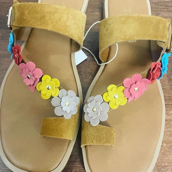 NWT Avellini Made in Italy Flowers Suede Sandals/Slippers - Size 9 - Picture 5 of 7